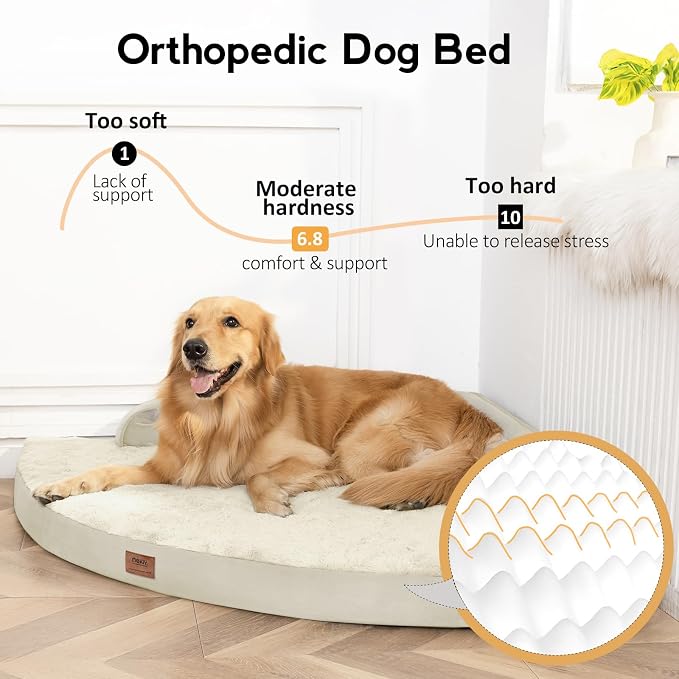 Large Orthopedic Dog Bed with Sides Big Dog Beds with Removable Washable Cover - Image 2