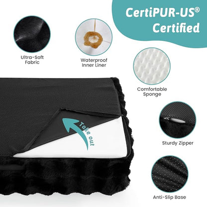Faux Fur Orthopedic Dog Bed, Extra Large Dog Bed, Supportive Foam Pet Sofa - Image 5