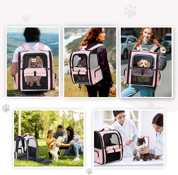 Lekebobor Large Cat Backpack Carrier Expandable Foldable Pet Carrier Backpack - Image 8