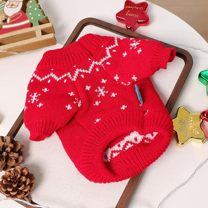 Christmas Dog Outfit Red Puppy Sweater - Image 5