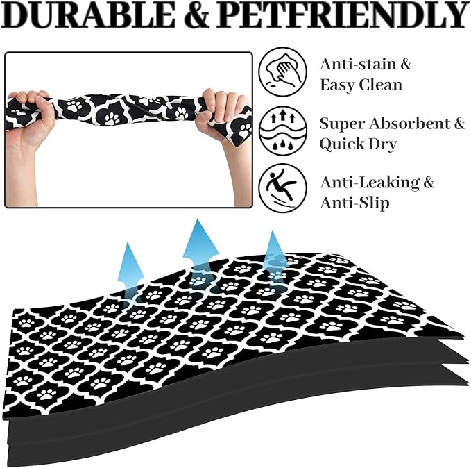 Dog Food Mat 17X30 Inch Pet Feeding Absorbent Mats - Image 2
