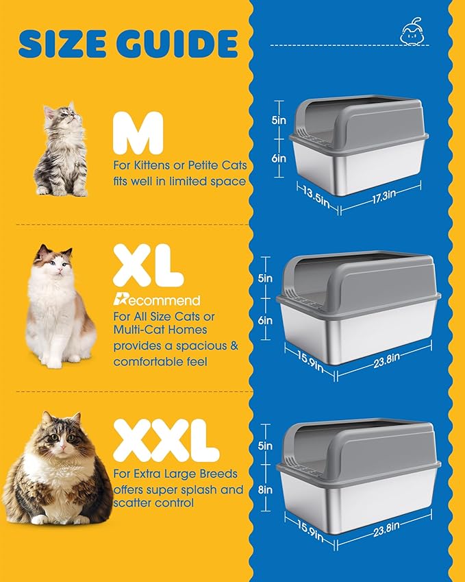 Stainless Steel Cat Litter Box, Metal Litter Box - Image 6