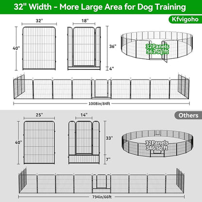 Dog Playpen Outdoor Extra Wide 32 Piece Panels Heavy Duty Dog Fence 40" Height - Image 4