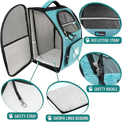 PetAmi Dog Backpack Carrier for Small Large Cat, Ventilated Pet Hiking Backpack - Image 4