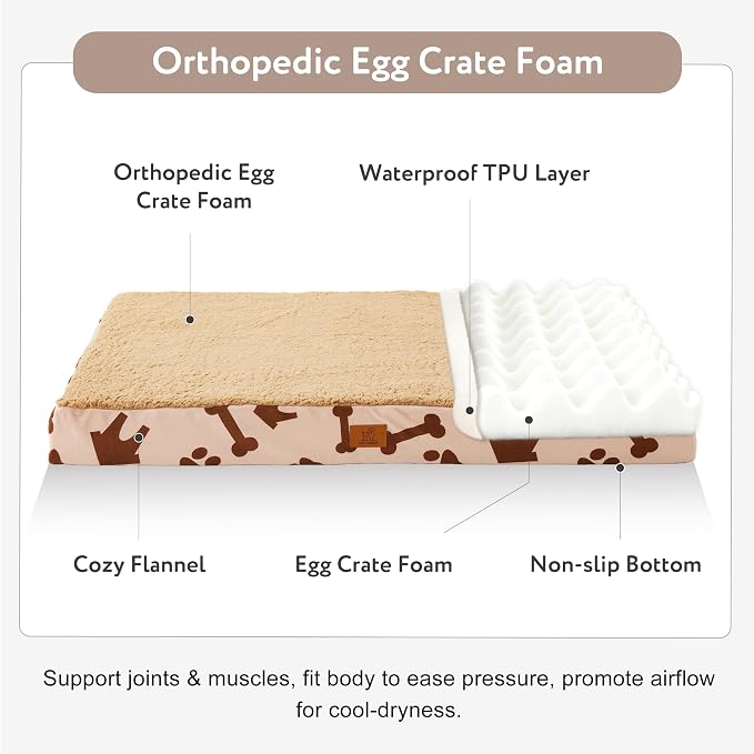Waterproof Orthopedic Dog Bed for Extra Large Dogs 41x27x4 Inch - Image 2