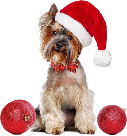 Christmas Dog Collar with Bow Tie, Cotton Christmas Plaid Collar - Image 5