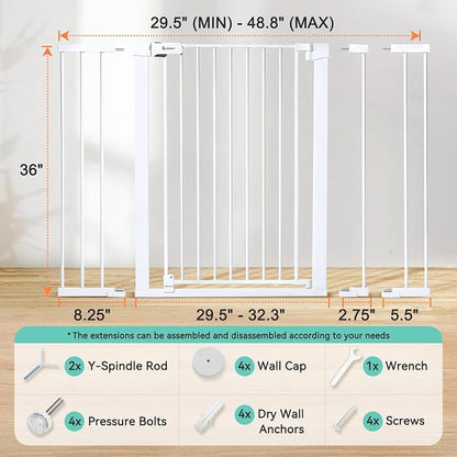 COMOMY 36" Extra Tall Baby Gate - Image 5