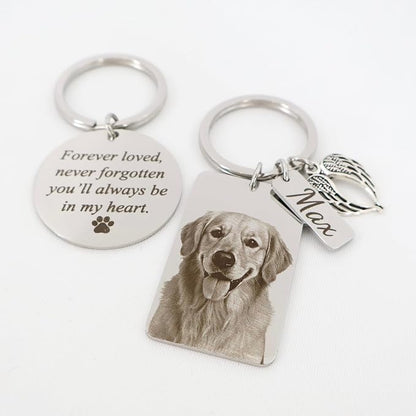 Custom Pet Portrait Keychain – Personalized Photo Engraved Keychain - Image 3