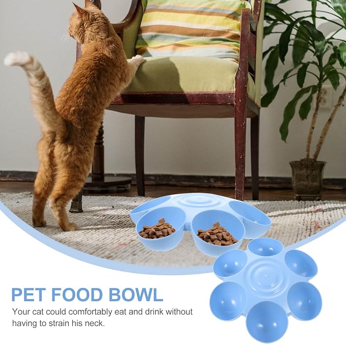 Puppy Litter Bowl Cat Bowls Dog Food Water Bowls Flower Shaped 6 Bowls Pet - Image 3