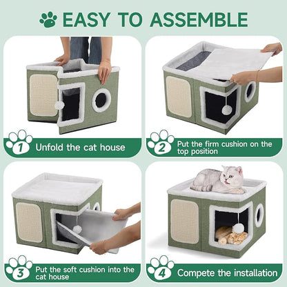 Shikha Cat Beds for Indoor Cats, Large Cat Cave - Image 8