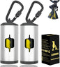 Metal Dog Poop Bag Holder 2-Pack w/Leash Clip|Durable Scratch-Resistant by SHAOUMAN