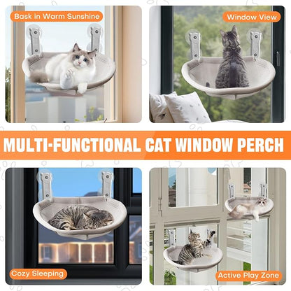 Homegroove Cat Window Perch, 18 x 12 Inch Foldable Cat Hammock - Image 8