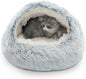 CATISM Cozy Plush Hooded Cat Bed, Indoor/Outdoor, Self-Warming Cave, Removable by Petsfriend