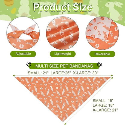 Easter Dog Bandanas XLarge 2PCS, 4 Pattern Colorful Scarf - Image 3