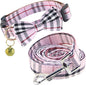 Yizepet Dog Collar and Leash Set-Plaid Puppy Collar by Yizepet