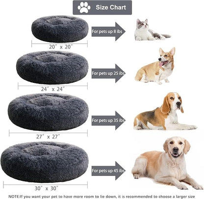 WNPETHOME Calming Dog Beds for Large Dogs, Anti-Anxiety Donut Pet Bed, Fluffy - Image 6