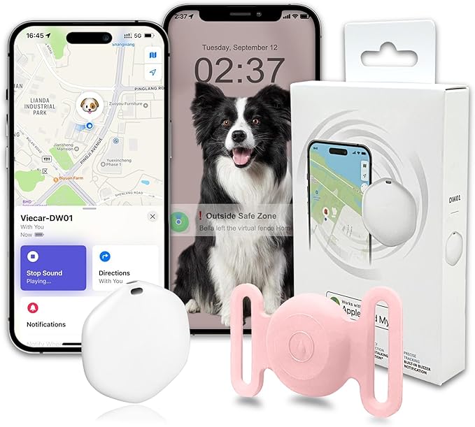 GPS Tracker for Dogs, Mini GPS Cat Tracker, IPX8 Waterproof GPS Tracker for Cats by Bingolar