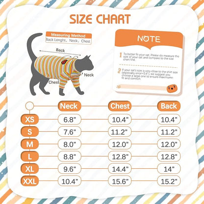 DENTRUN Hairless Cats Shirt Breathable Cat Daily Wear Clothes Stripe Vest - Image 5