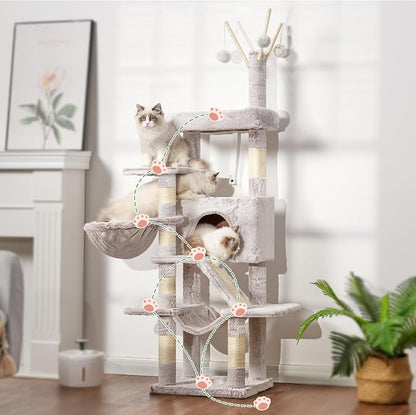 Cat Tree, Cat Condo with Cat Scratching Post and Board, Cat Hammock, Muchroom - Image 8