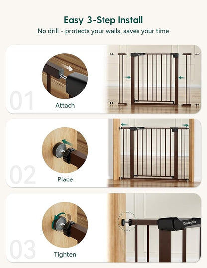 Babelio Metal Baby Gate, 29-48" Auto Close Easy Install Pet Gate, Extra Wide - Image 4