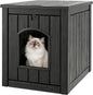 Litter Box Enclosure, Waterproof & Weatherproof Plastic Cat House by WTFGO