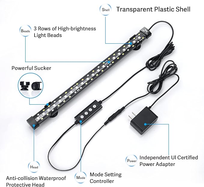 hygger 24/7 Mode Submersible Aquarium LED Light, Full Spectrum Hidden Fish Tank - Image 5