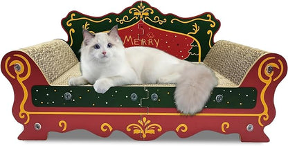 Luxury Cardboard Cat Scratcher Sofa Bed, Couch Shaped Scratching Board by INRLKIT