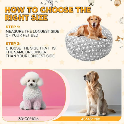 Youyole Medium Washable Round Dog Bed Cover Replacement Waterproof 30 x 30 x 10 - Image 3