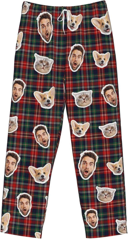 Custom Pajamas Pants Plaid Personalized Funny PJ Pant Design by YourCustomGiftsChoice