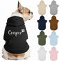 Personalized Dog Hoodie, Custom Embroidered Name Pet Hoodie, Warm Winter Outfit by Unknown