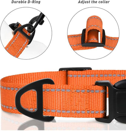 TagME Reflective Nylon Dog Collars, Adjustable Classic Pet Collar - Image 3