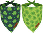 ADOGGYGO St Patrick Dog Bandana 2 Pack, Reversible Shamrock Pet Scarf Bib by ADOGGYGO