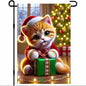 Christmas Garden Flag 12x18 Inch Cute Kitten Gift Flag Double Sided Holiday Cat by BlissYard