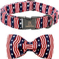 Lionheart glory American Flag Dog Collar, 4 of July Dog Bow Collar Heavy Duty by LionheartGlory