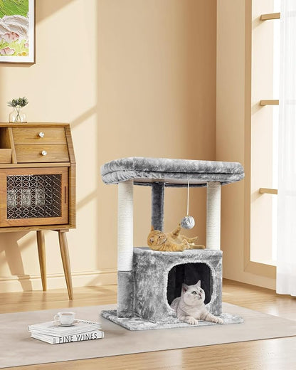 SYANDLVY 27IN Cat Tree for Indoor Cats Large Adult, Modern Activity Tower - Image 2