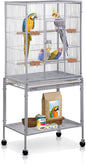 SUPER DEAL 53-Inch Rolling Bird Cage Large Wrought Iron Cage by Superdeal