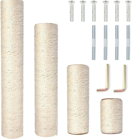 PowerKing Natural Sisal Replacement Scratching Post, 4 Pieces M8 Cat Scratch by PowerKing