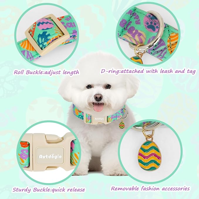 Easter Dog Collar for Large Dogs, Adjustable Green Large Dog Collar - Image 4