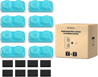 Official 8-Pack Replacement Filters and Sponges by Emdoro