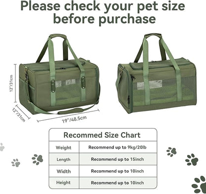 Petsfit 19x12x12 Pet Carrier for Large Cats, Soft-Sided Small Dog Travel Carrier - Image 4