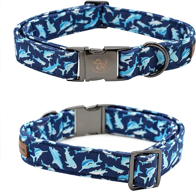 Elegant Little Tail Shark Print Adjustable Bowtie Collar - Image 4