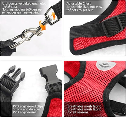 shudyear Summer cat Chest Harness and Leash, Anti-Escape Adjustable Soft mesh - Image 4