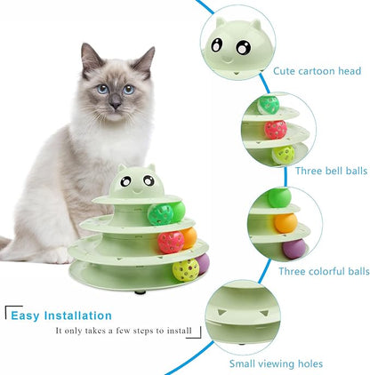 UPSKY Cat Toy Roller 3-Level Turntable Cat Toy Balls - Image 4