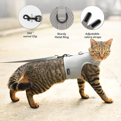 Kitty Harness and Leash for Walking Escape Proof Breathable Mesh Fabric - Image 5