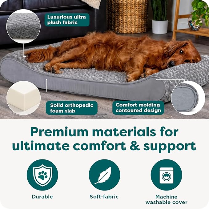 FurHaven Orthopedic Dog Bed for Large Dogs, Luxe Lounger Contour Mattress - Image 5