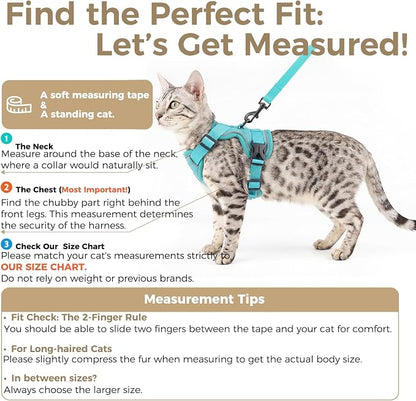 Cat Harness and Leash Set Escape Proof Tactical Large Kitten Harness Emotional - Image 2