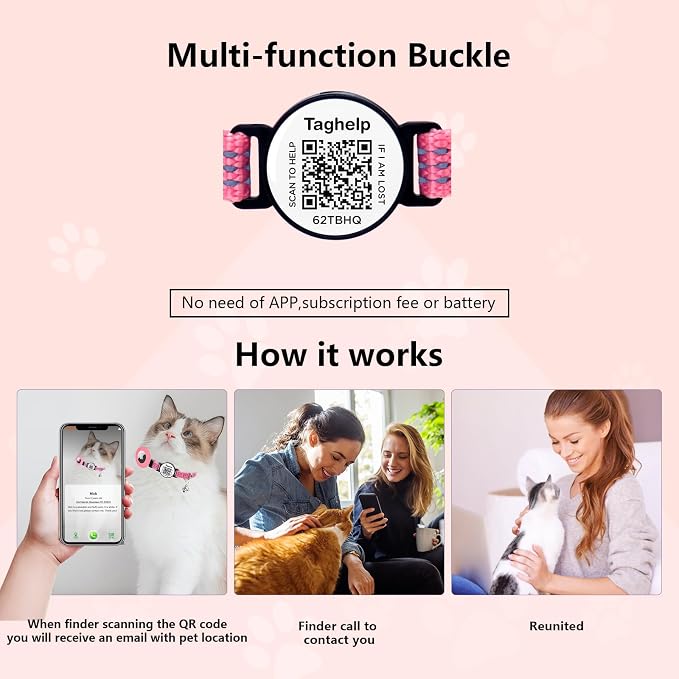Reflective Kitten Collar Breakaway Apple Air Tag Cat Collar, GPS Cat Collar - Image 4