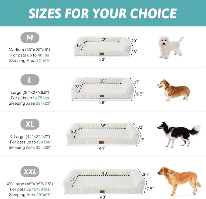 Cute Dog Bed for Medium Dogs, Faux Rabbit Fur Orthopedic Foam Dog Bed - Image 2