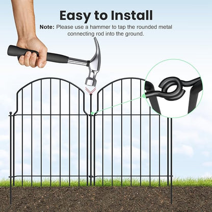 19Pcs Decorative Garden Fence, 20in/20.5ft Rustproof Metal Fences Animal - Image 3