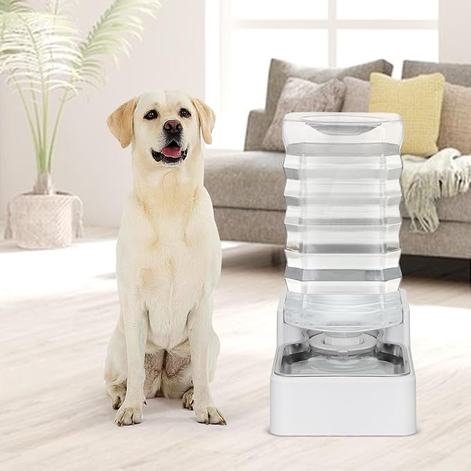Automatic Dog Water Dispenser: White 9L Stainless Steel Gravity Feeder - Image 7